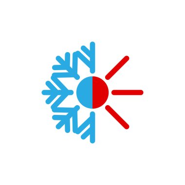 Sıcak ve soğuk simge tasarımı vektör izole resimleme şablonu