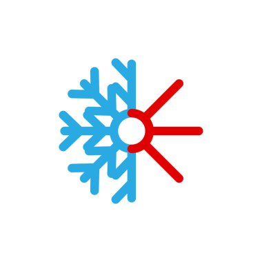 Sıcak ve soğuk simge tasarımı vektör izole resimleme şablonu