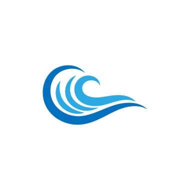 Su dalgası simgesi tasarım şablonu izole edilmiş vektör çizimi