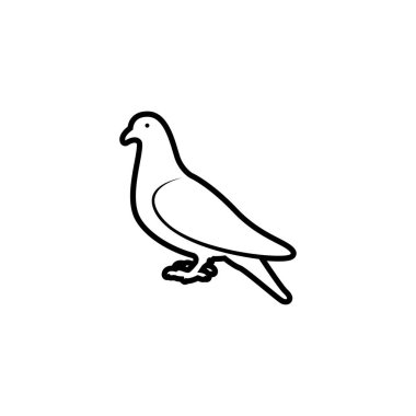 Güvercin simgesi tasarım şablonu vektör izole çizimi