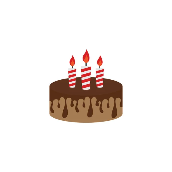 Birthday Cake Icon Design Template Vector Isolated Illustration — Stock Vector