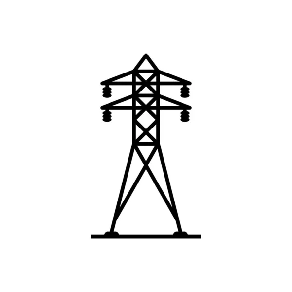 Ilustração Isolada Vetor Modelo Ícone Torre Transmissão —  Vetores de Stock