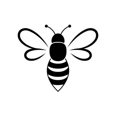 Arı simgesi tasarım şablonu vektör izole çizimi