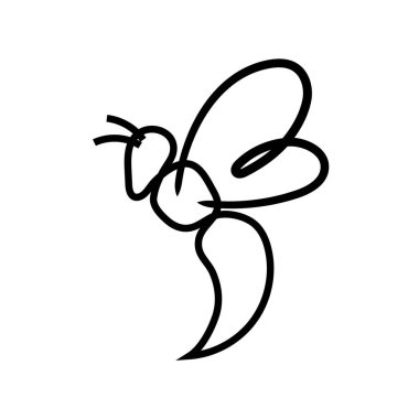 Arı simgesi tasarım şablonu vektör izole çizimi