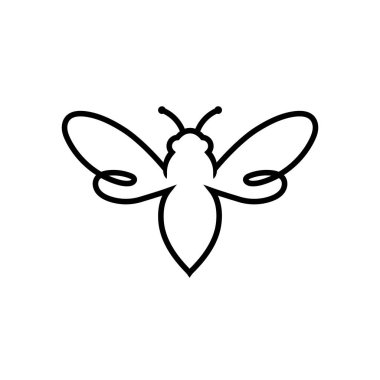 Arı simgesi tasarım şablonu vektör izole çizimi