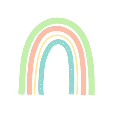 El çizimi gökkuşağı çizimi retro biçim vektör tasarımı