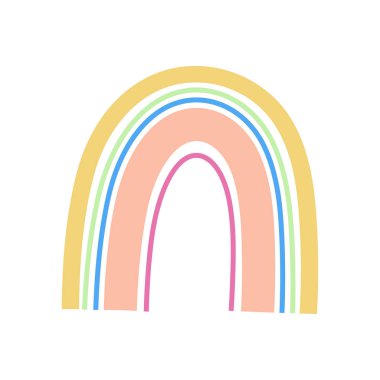 El çizimi gökkuşağı çizimi retro biçim vektör tasarımı