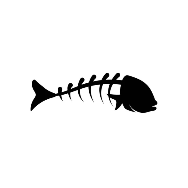 Риб Яча Кістка Силует Значок Векторний Дизайн Шаблон — стоковий вектор