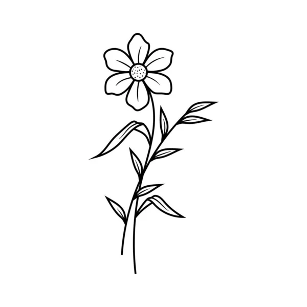 Květinové Čáry Výtvarné Ilustrace Design Vektor Izolovaný — Stockový vektor