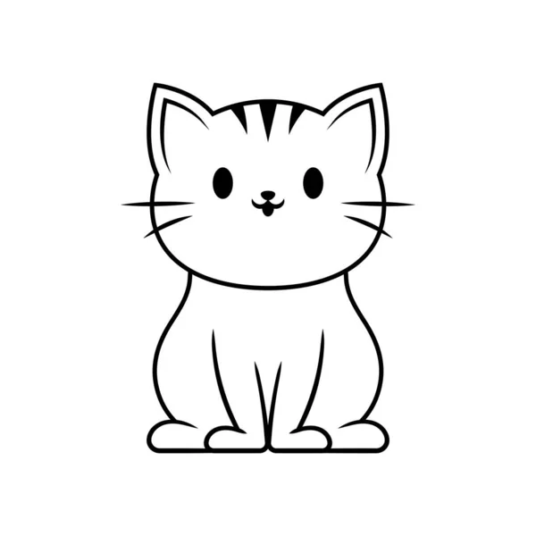 可爱猫线条画图图标设计模板向量 — 图库矢量图片