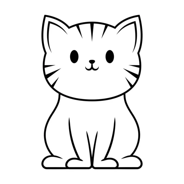 可爱猫线条画图图标设计模板向量 — 图库矢量图片