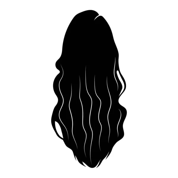 Donna linea di capelli arte illustrazione icona modello vettoriale — Vettoriale Stock