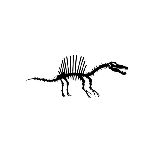 Dinossauro esqueleto linha arte ilustração ícone design modelo vetor —  Vetores de Stock