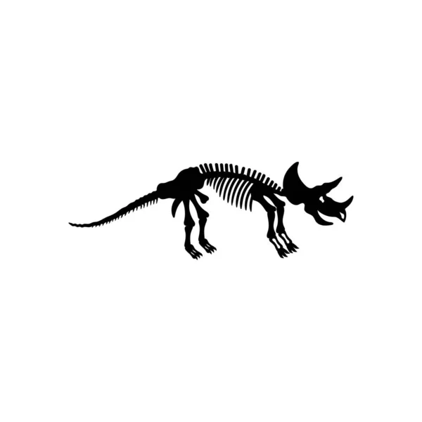 Dinosaur squelette ligne art illustration icône conception modèle vecteur — Image vectorielle