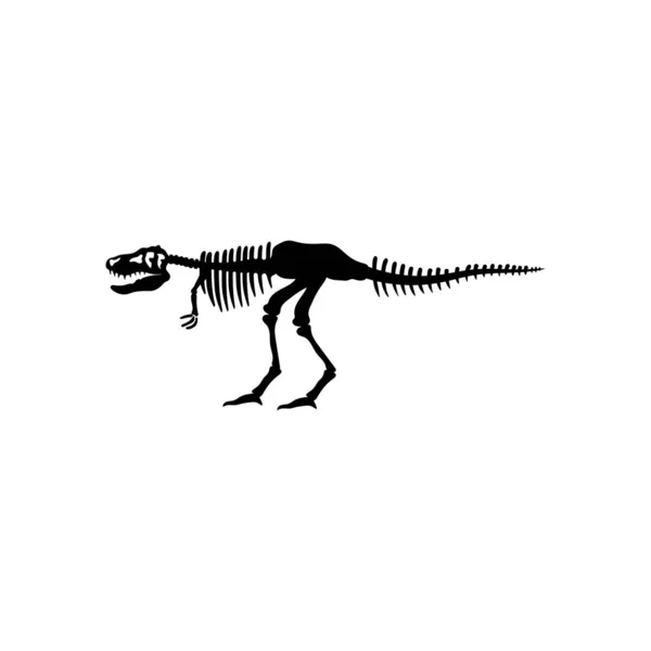 Dinosaurier Skelett Linie Kunst Illustration Ikone Design Vorlage Vektor — Stockvektor