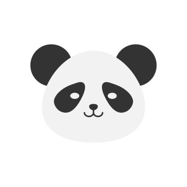 Panda hayvan kafası klipsi sanat ikonu tasarım şablonu taşıyıcısı
