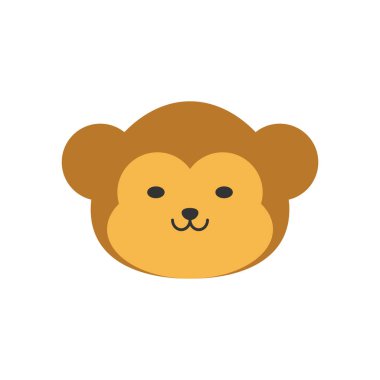 Maymun hayvan kafası klipsi sanat ikonu tasarım şablonu taşıyıcısı