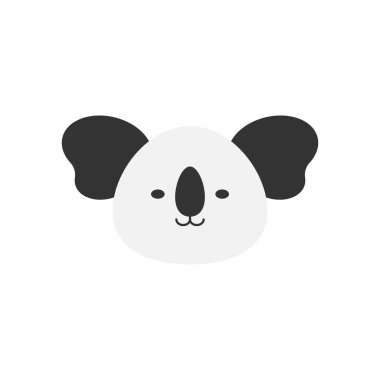 Koala hayvan kafası klipsi resim ikonu tasarım şablonu vektörü