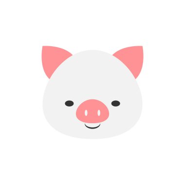 Domuz kafası klipsi sanat ikonu tasarım şablonu vektörü