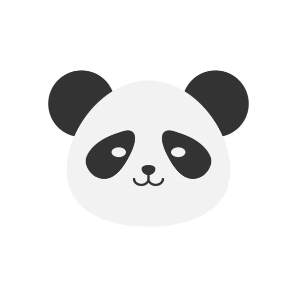 Panda animal cabeza clip ilustración icono diseño plantilla vector — Vector de stock