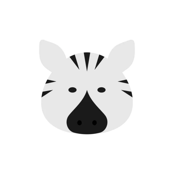 Zebra animal cabeza clip ilustración icono diseño plantilla vector — Vector de stock