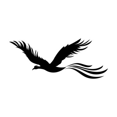 Phoenix kuş simgesi tasarımı şablon ilülasyon vektörü