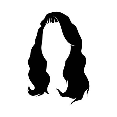 Kadın saç simgesi tasarım şablonu ilülasyon vektörü