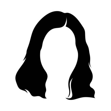 Kadın saç simgesi tasarım şablonu ilülasyon vektörü