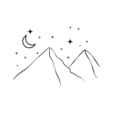 Dağ ana hatları simge tasarımı ilüstrasyon şablonu vektörü