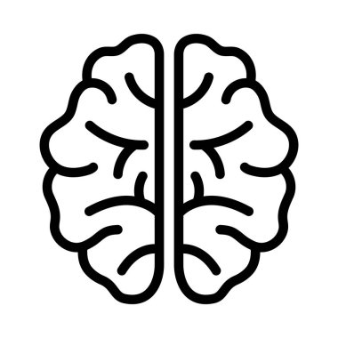 Beyin ana hatları simge tasarımı ilüstrasyon şablonu vektörü