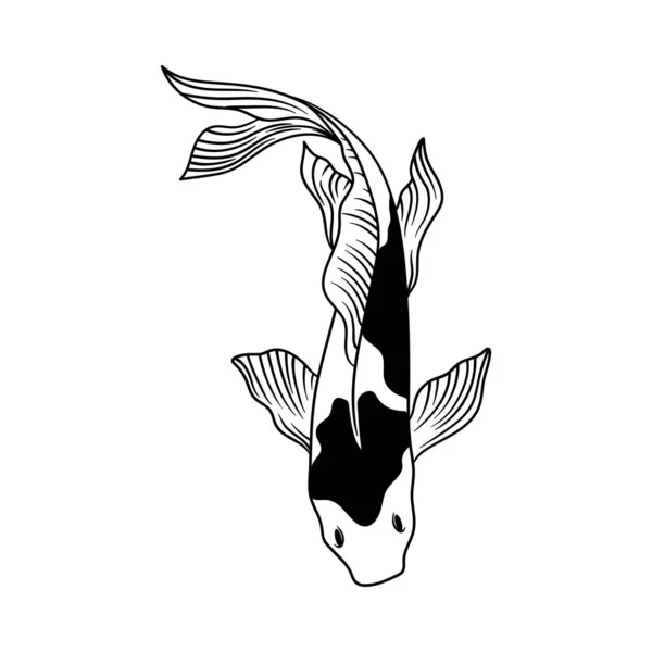 Koi Fish Icon Design Template Ilustration Vector — Stockvektor