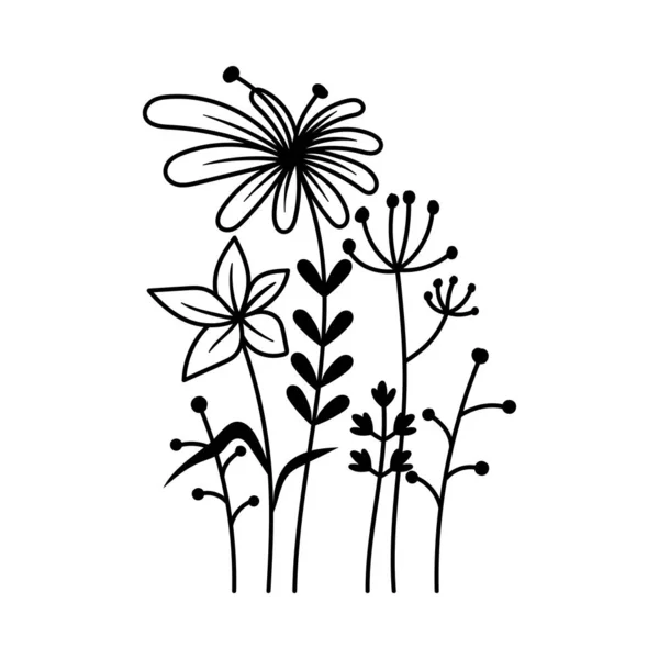 Flower Outline Icon Design Template Ilustration Vector — 스톡 벡터