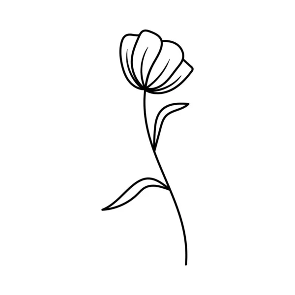 Flower Outline Icon Design Template Ilustration Vector — Vetor de Stock
