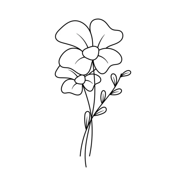Flower Outlineicon Design Ilustration Template Vector — Stockvektor