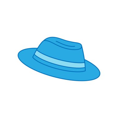 fötr şapka simgesi tasarım şablon çizimi