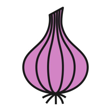 Soğan simgesi tasarımı vektör çizimi