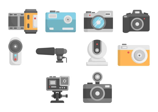 Camera Icon Set Design Template Vector Illustration — Stock Vector