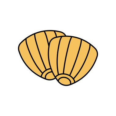 İstiridye simgesi tasarımı vektör çizimi