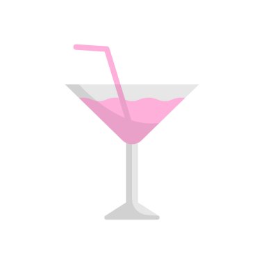 Kokteyl ikonu tasarım şablonu çizimi