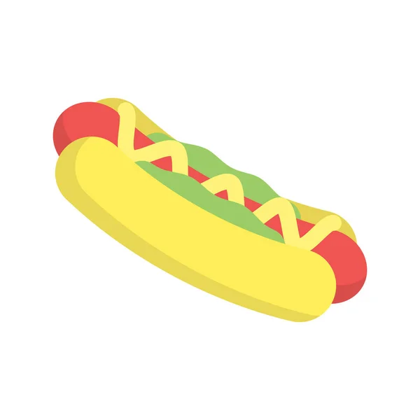 Hot Dog Simgesi Tasarımı Vektör Çizimi — Stok Vektör