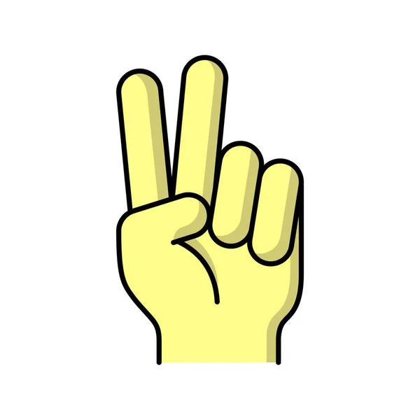 Zwei Finger Symbol Design Vorlage Vektor Illustration — Stockvektor