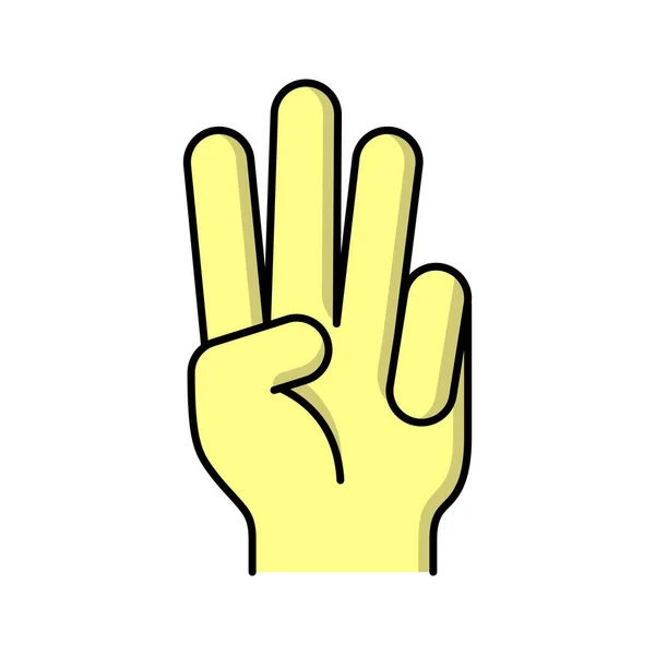 Три Палець Значок Дизайну Шаблон Векторні Ілюстрації — стоковий вектор