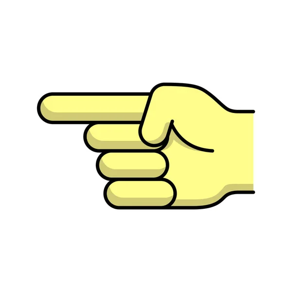 Hand Pointer Left Icon Design Template Vector Illustration — Stok Vektör