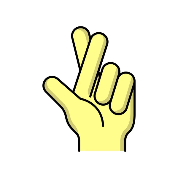 Crossed Finger Icon Design Template Vector Illustration — Stok Vektör