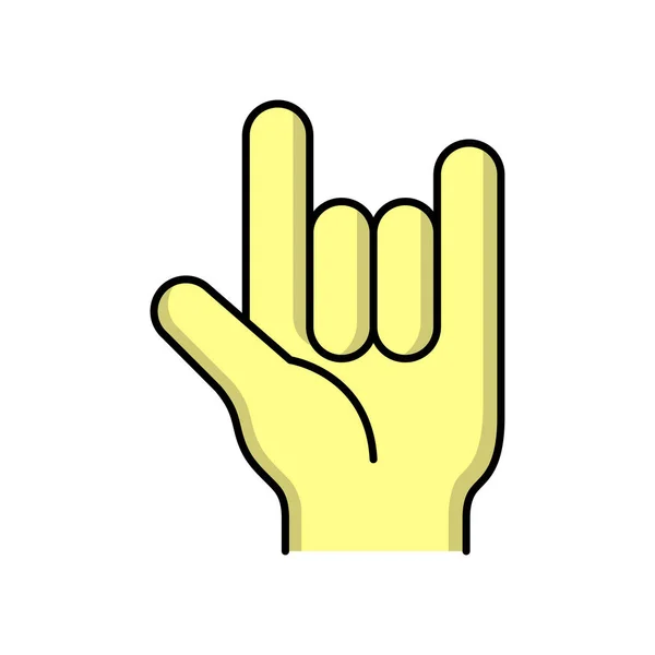 Metal Finger Icon Design Template Vector Illustration — Stok Vektör