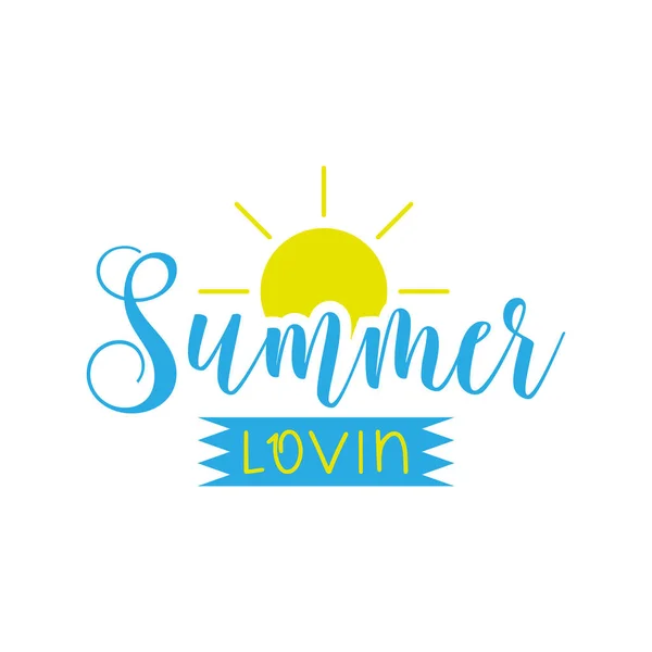 Verano Lovin Verano Lettering Cita Vector — Archivo Imágenes Vectoriales