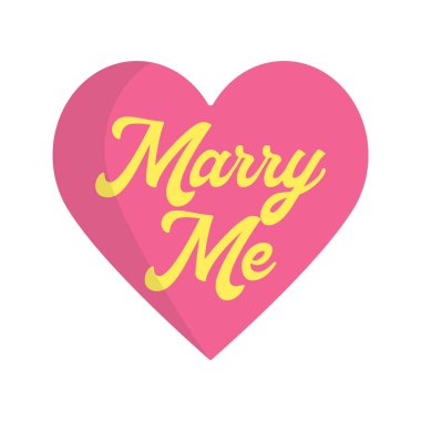 Benimle Evlen Simge tasarımı vektör çizimi