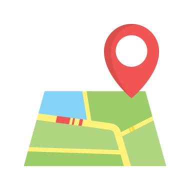 Harita simgesi tasarım şablonu çizimi