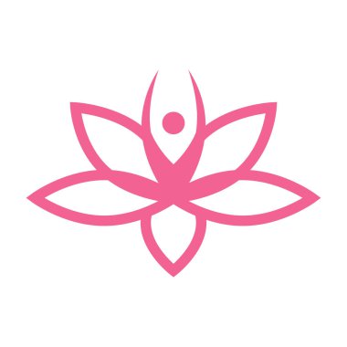 Yoga lotus logosu tasarım şablonu çizimi