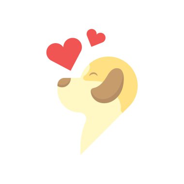 Köpek sevgisi logosu tasarımı vektör çizimi